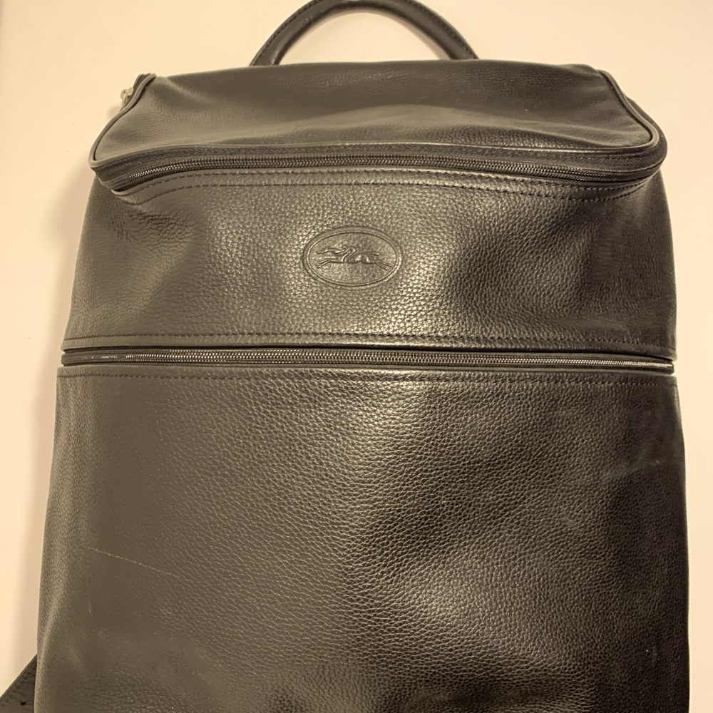 Used Longchamp foulonne backpack black leather great condition